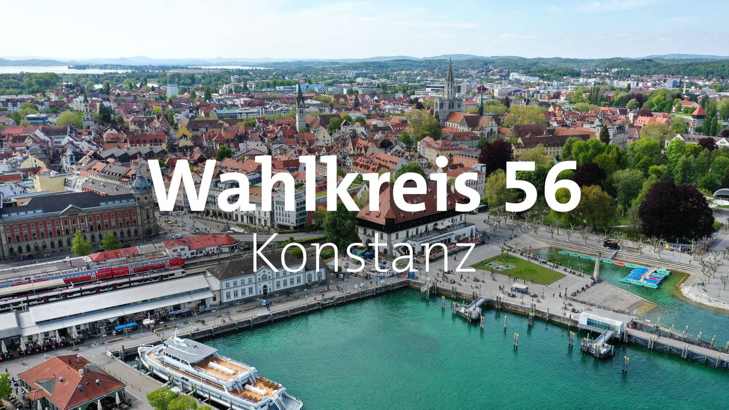 Luftansicht des Konstanzer Hafens. (Foto: dpa Bildfunk, picture alliance/dpa/Felix Kästle)