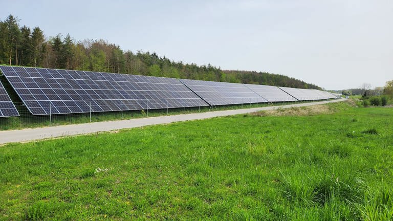 Die größte Photovoltaikanlage an der B33 bei Allensbach. (Foto: Pressestelle, Gemeinde Allensbach)