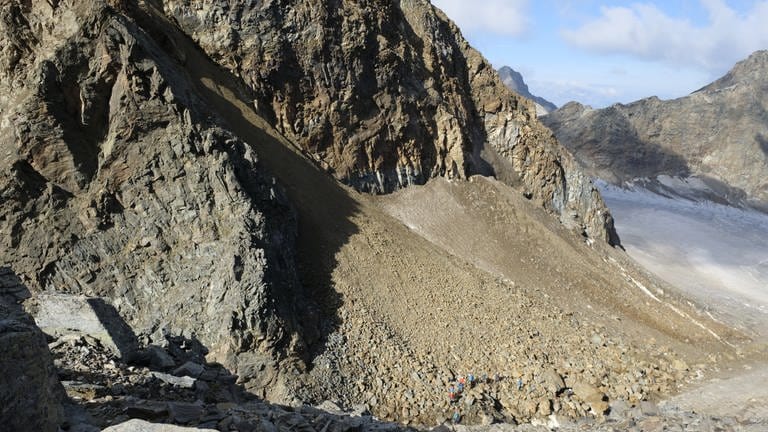 Eine Bergsteigergruppe am Piz Buin (Foto: Pressestelle, WSL Institute for Snow and Avalanche Research SLF)