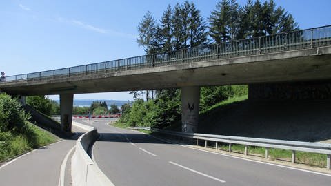 eine Betonbrücke über eine Straße ohne Autos (Foto: Pressestelle, Regierungspräsidium Tübingen, Roland Asprion)