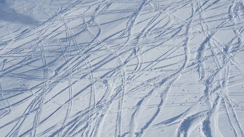 Eine Skipiste, auf der die ersten Skifahrer ihre Spuren in den Schnee gezogen haben. (Foto: SWR, Friederike Fiehler (Symbolbild))