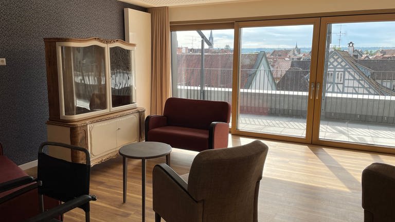 Zimmer, Aussicht, Garten des neuen Pflegeheims Haus Zoffingen in Konstanz