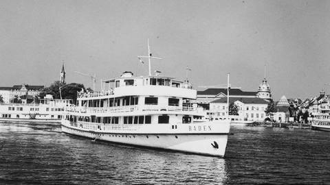 Das Motorschiff (MS) "Baden" ist das derzeit älteste aktive Fahrgastschiff der Bodensee-Schiffsbetriebe. Es ging 1935 in den Kursverkehr.