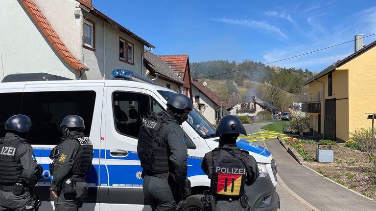 Polizeieinsatz Bobstadt Boxberg (Foto: SWR)