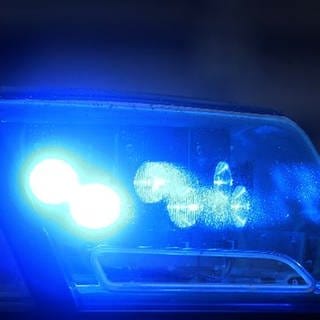 Blaulicht eines Polizeiautos bei Nacht (Symbolbild) (Foto: SWR)