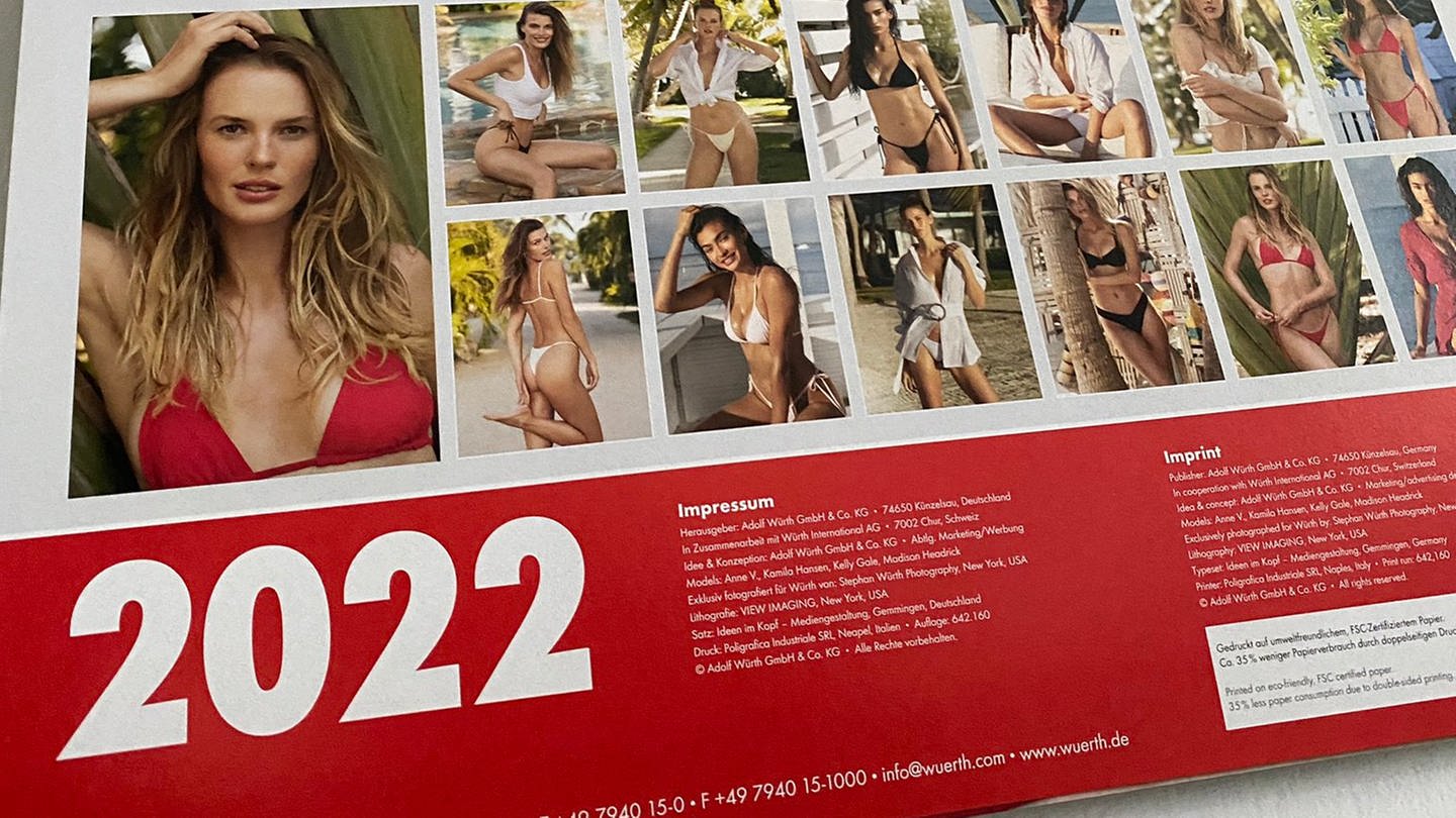 Kalender der Firma Würth mit Fotomodels