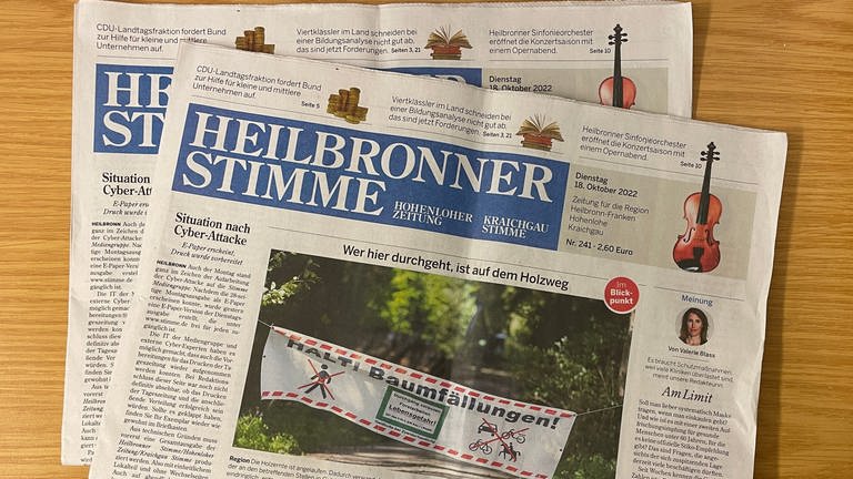 Dienstagsausgabe der "Heilbronner Stimme" in gedruckter Form (Foto: SWR, Maja Ihle)