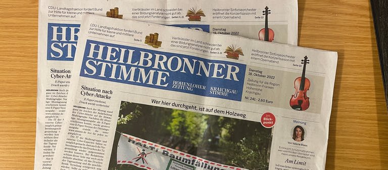 Dienstagsausgabe der "Heilbronner Stimme" in gedruckter Form (Foto: SWR, Maja Ihle)
