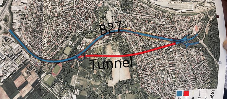 Trassenverlauf der Variante B1 (Foto: Regierungspräsidium Stuttgart)