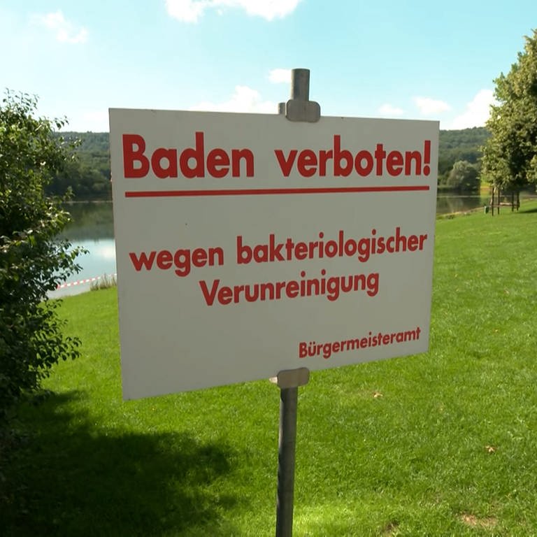 Schild Baden verboten Ehmetsklinge Zaberfeld (Foto: SWR)