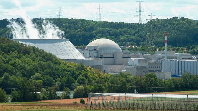 Das Atomkraftwerk Neckarwestheim im Frühjahr (Foto: SWR)