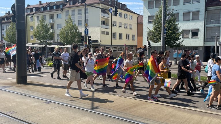 Gegendemonstration der queeren Community in Heilbronn (Foto: SWR, Gegendemonstration der queeren Community in Heilbronn)