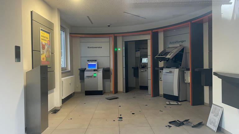 Der gesprengte Geldautomat in Heilbronn-Frankenbach