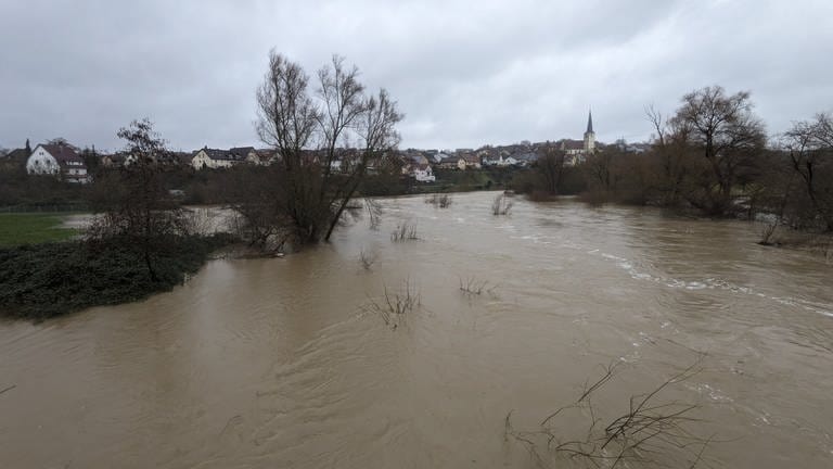 Hochwasser am Kocher in Hardthausen-Gochsen (Foto: SWR, Kim Hartmann)