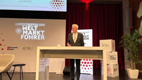 Ministerpräsident Winfried Kretschmann beim Gipfeltreffen der Weltmarktführer (Foto: SWR)