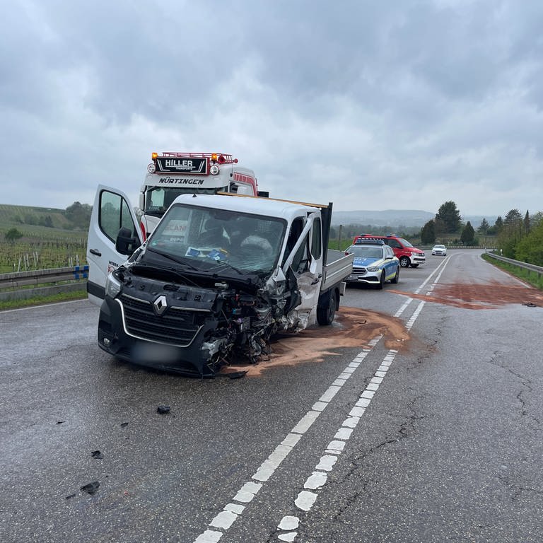 Unfall auf autobahnzubringer bei Untergruppenbach (Foto: SWR, Simon Bendel)
