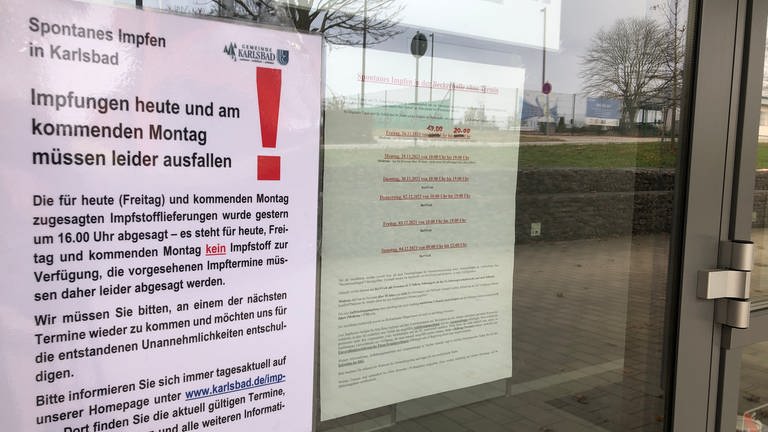 Impfaktion in Karlsbad abgesagt (Foto: SWR, Isabel Gotovac)