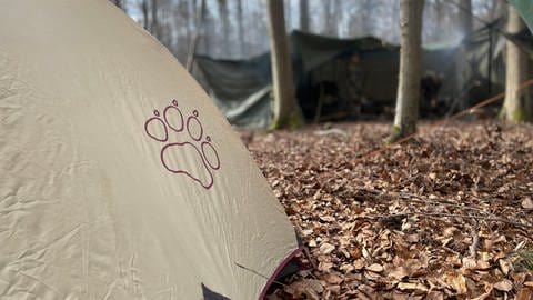 Zelt im Wald von Bruchsal - SWR Reporter ist beim Bundeswehr Biwak dabei (Foto: SWR)
