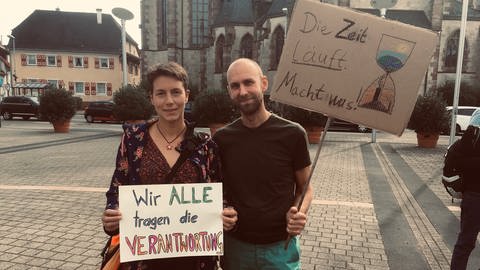 Teilnehmer des Klima-Protests in Kuppenheim (Foto: SWR)