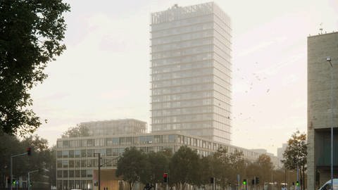 Der Entwurf für den Neubau des Landratsamtes in Karlsruhe. (Foto: Pressestelle, Landratsamt Karlsruhe)