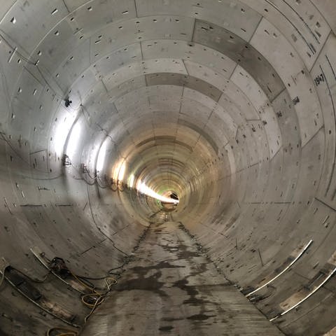 Tunnelbaustelle Rastatt - Blick in die Weströhre des Rastatter Tunnels (Foto: SWR)