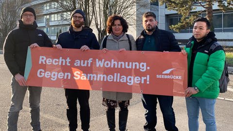 Demonstration in Pforzheim gegen Erstaufnahmeeinrichtung. (Foto: SWR)