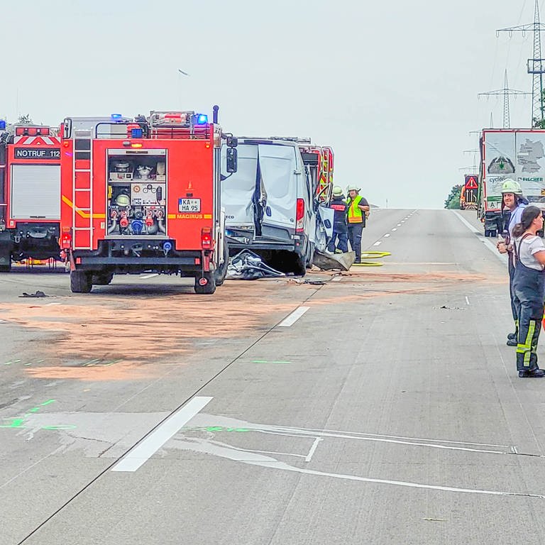 Tödlicher Unfall auf der A5 am Dienstagnachmittag (Foto: Einsatzreport 24)