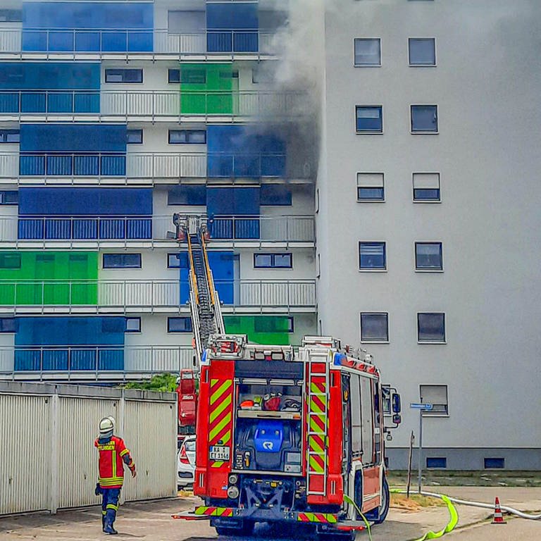 Brand in Hochhaus in Ettlingen