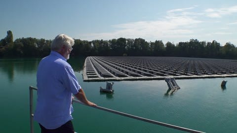 Schwimmende Photovoltaik auf See in Renchen - erste kommerzielle Anlage Deutschlands  (Foto: SWR, SWR/Wolfgang Hörter)