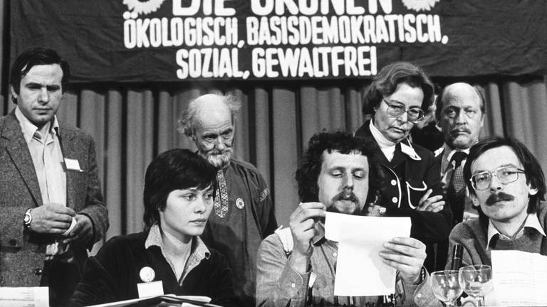 Die Grünen haben sich im Januar 1980 in der Karlsruher Stadthalle gegründet.