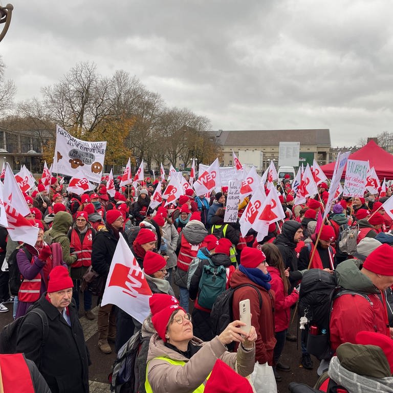 Streik der GEW in Karlsruhe (Foto: SWR)