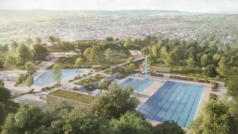 Modell des neuen Wartbergbads in Pforzheim