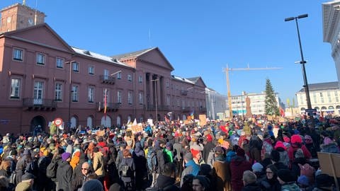 Demo gegen rechts in Karlsruhe: Der Veranstalter sprach sogar von bis zu 25.000 Teilnehmern.