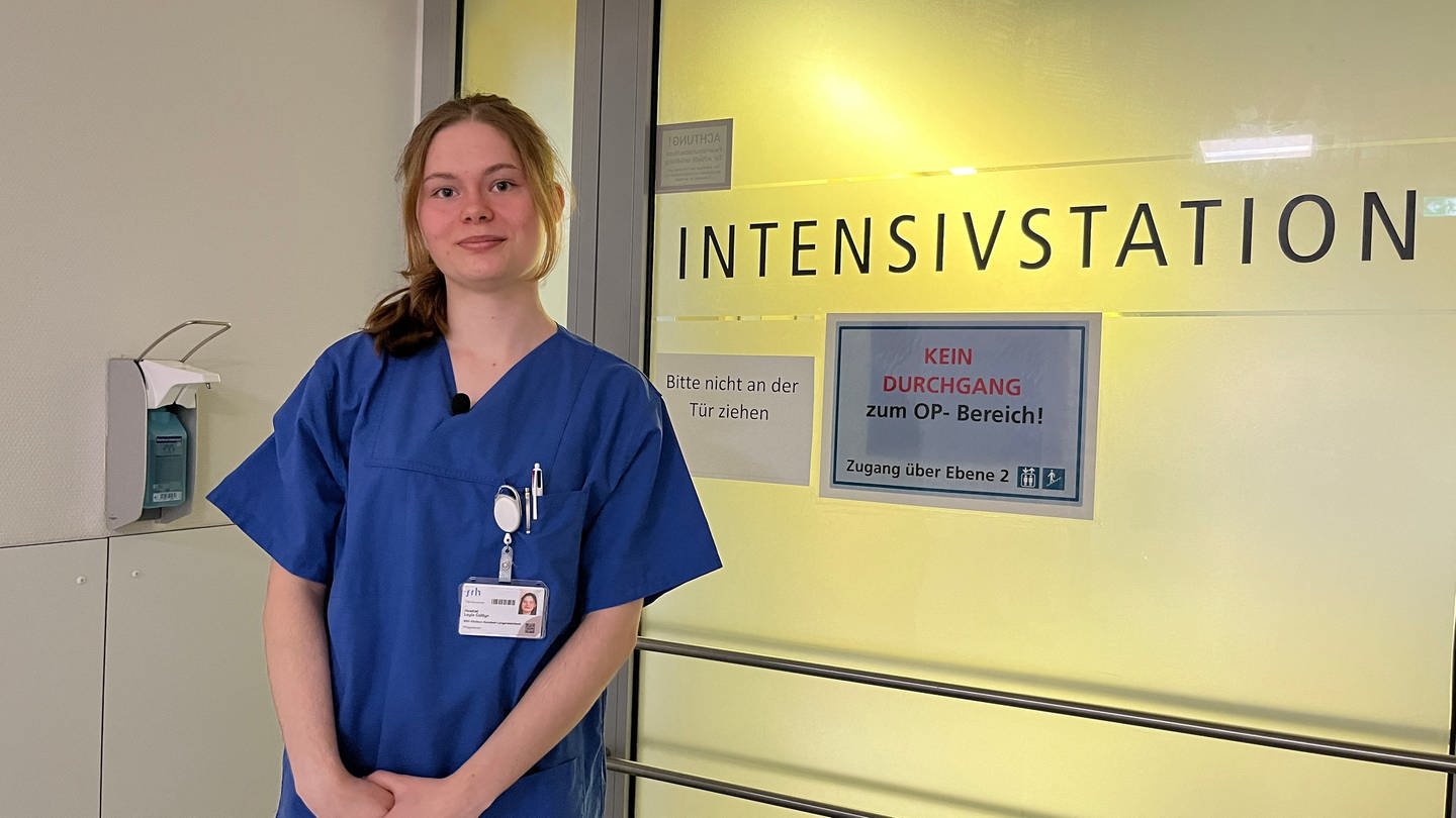 Layla Hoebel, sie macht ein FSJ in einer Klinik in Karlsbad (Kreis Karlsruhe). (Foto: SWR)