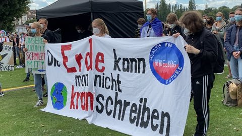 Demonstranten auf der Fridays for Future Demo in Heidelberg (Foto: SWR)