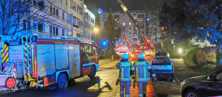 Brand in Mehrfamilienhaus auf dem Boxberg in Heidelberg (Foto: Einsatz-Report24)