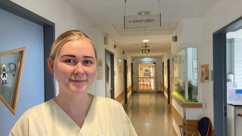 Hoher Krankenstand verschärft den Pflegenotstand: Schwester Kerstin Golenia hat um so mehr zu tun im St. Annastiftskrankenhaus in Ludwigshafen (Foto: SWR)