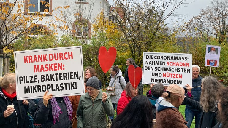 Demonstranten vor dem Amtsgericht Weinheim (Foto: SWR)