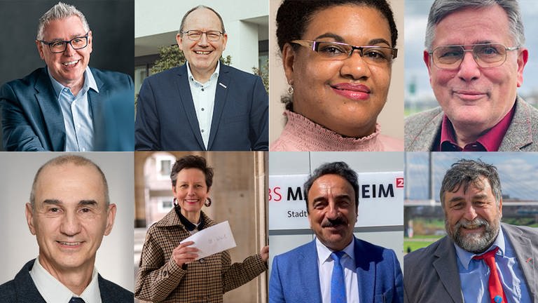 Kandidatinnen und Kandidaten bei der OB-Wahl in Mannheim (Foto: SWR, Collage SWR)