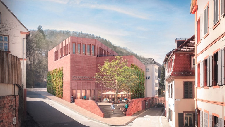 Bild des Entwurfs des geplanten Neubaus in der Heidelberger Altstadt. (Foto: bez+koch architekten)