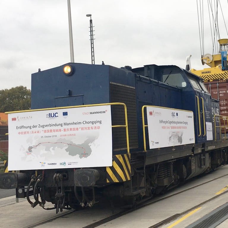 Güterzug wird in Mannheim beladen (Foto: SWR, Janina Hecht)