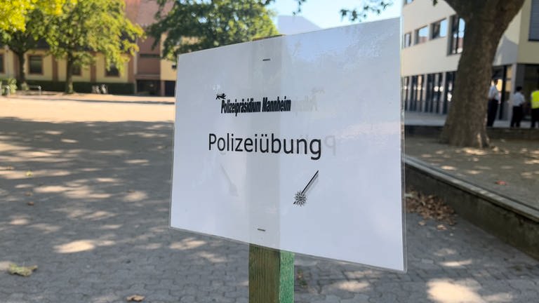 Die Polizeireviere Mannheim, Ladenburg und Weinheim (Rhein-Neckar-Kreis) haben am Dienstag eine Amok-Übung an einer Ladenburger Schule durchgeführt.  (Foto: SWR)