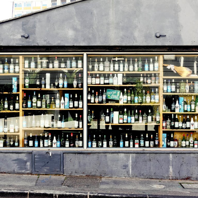 Alkohol im Schaufenster