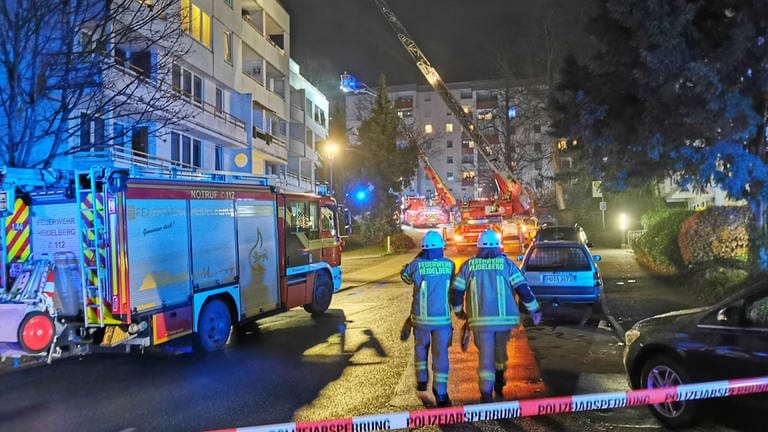 Brand in Mehrfamilienhaus auf dem Boxberg in Heidelberg (Foto: Einsatz-Report24)