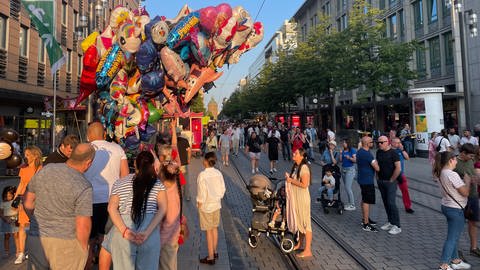 Besucher des Stadtfests in der Fussgängerzone Planken in Mannheim (Foto: SWR)