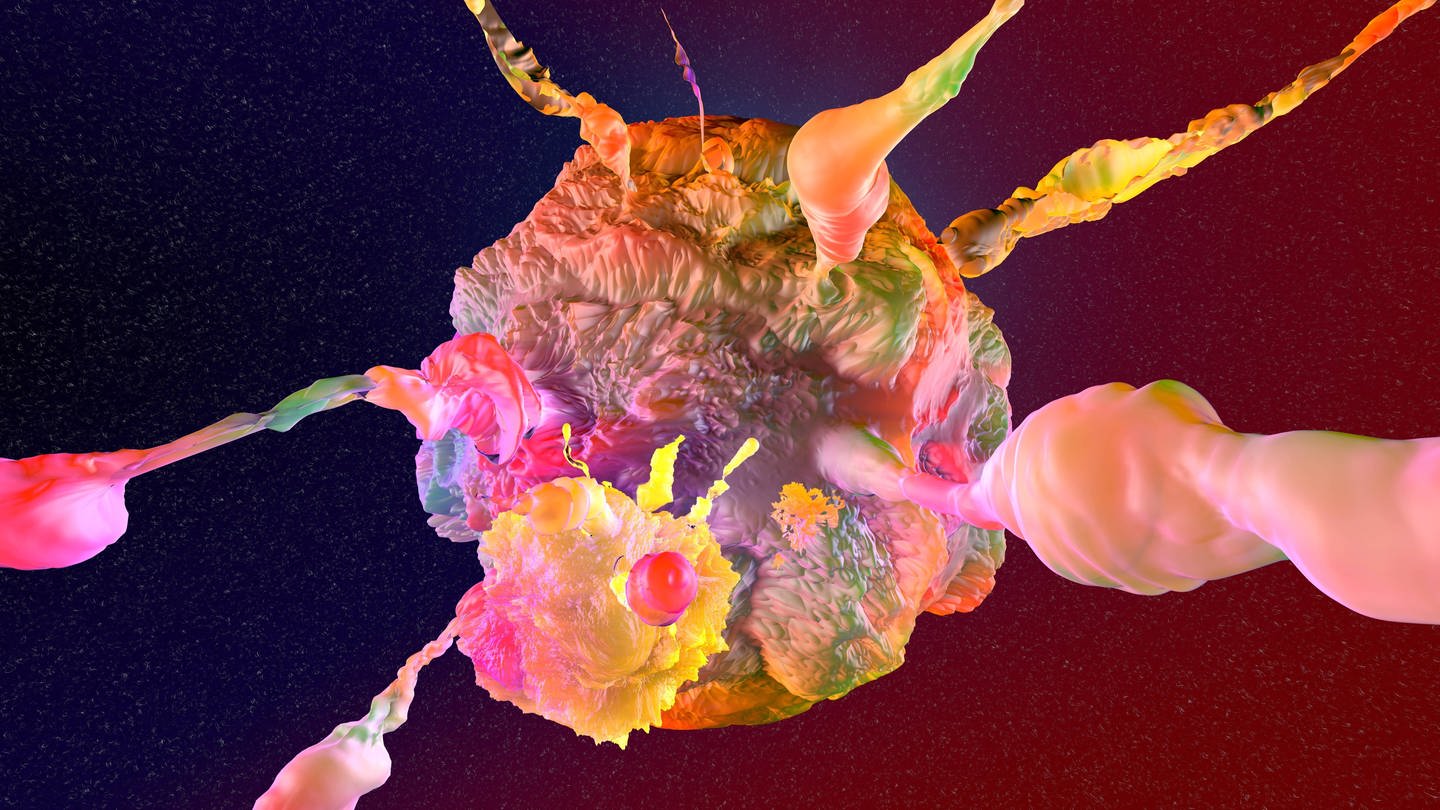 Illustration einer Krebszelle (Foto: IMAGO, IMAGO / Westend61)