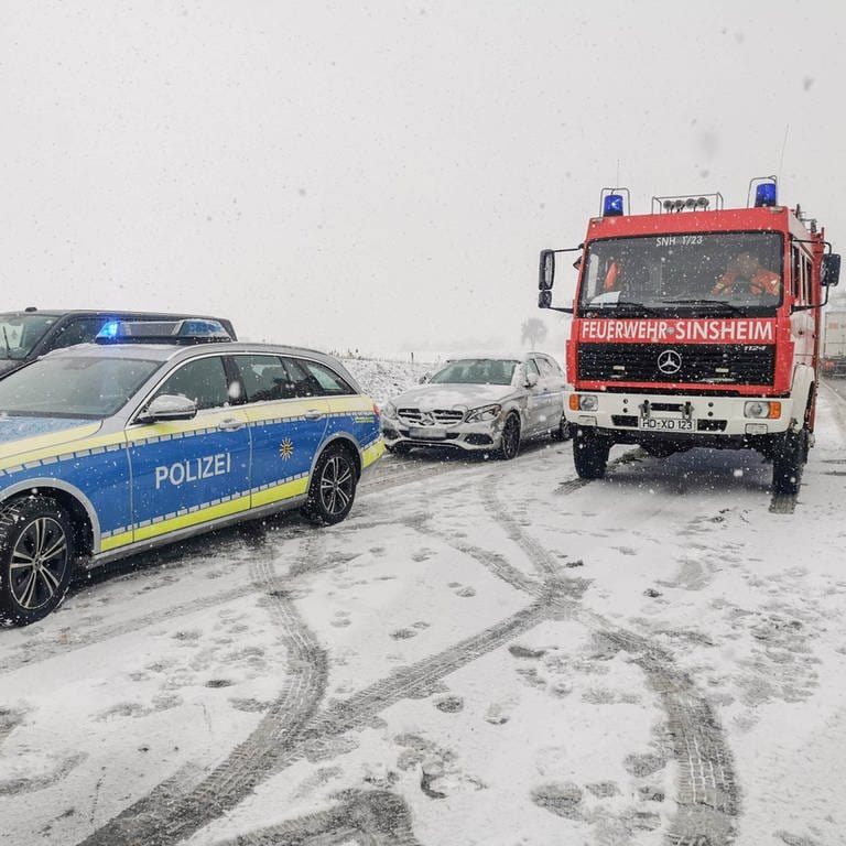 Schneeunfälle in Sinsheim (Foto: Julian Buchner / EinsatzReport24)