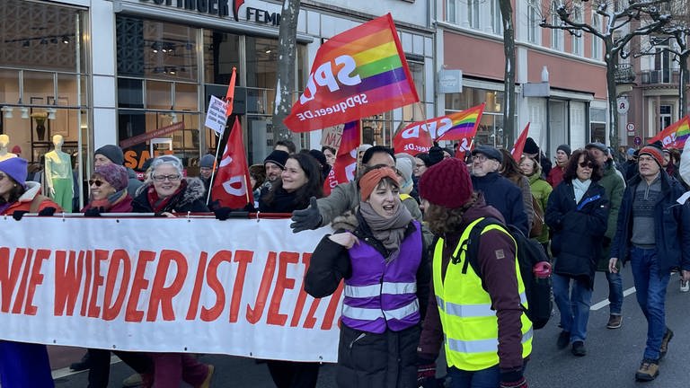 Demo gegen rechts in Heidelberg (Foto: SWR)
