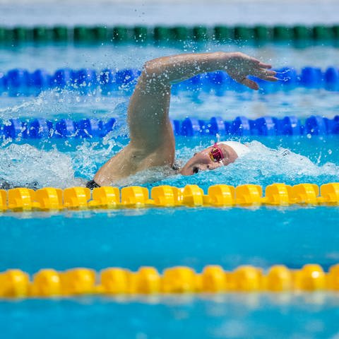 Schwimmerin Julia Mrozinski schwimmt bei der Deutschen Meisterschaft. (Foto: dpa Bildfunk, picture alliance/dpa | Christophe Gateau)