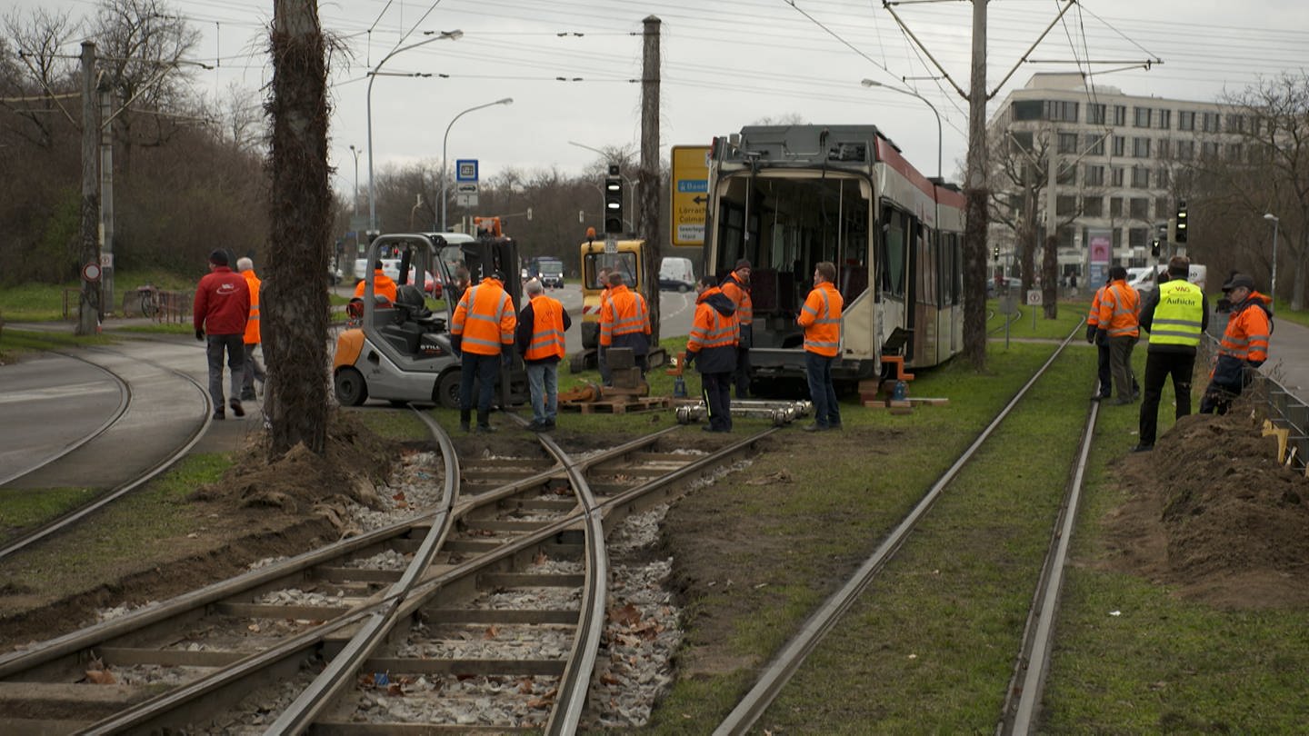 Staßenbahnunfall Freiburg (Foto: SWR)